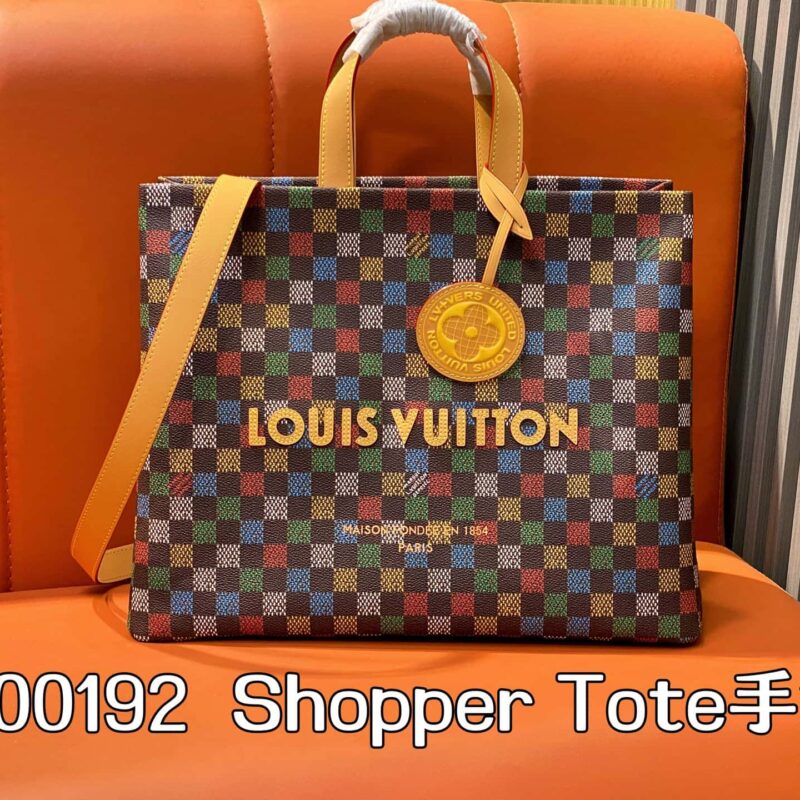 【原单精品】M00192彩色格子 购物袋四方包 Shopper Tote手袋
