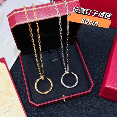 ❗新品❗长链款80cm ☀☀卡地亚Cartier光面钉子项链 ☀
