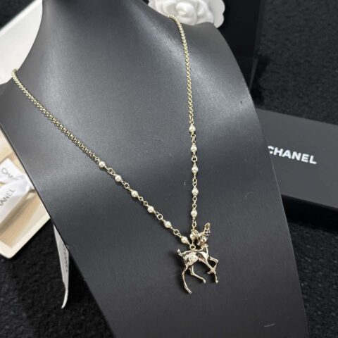 ❗️新品❗️香奈儿项链  ☀️新款☑️ 香奈儿小鹿双c珍珠项链毛衣链  ☀️
