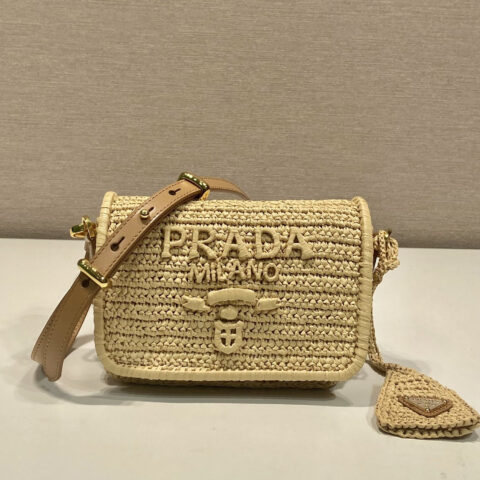 PRADA🎉草编斜挎包🎉1BD335