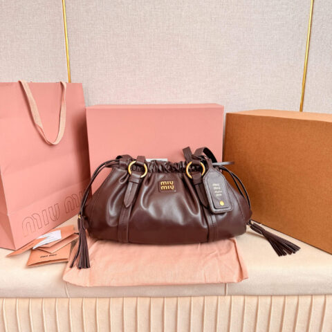MIU中古腋下饺子包 5BG306石楠木色
