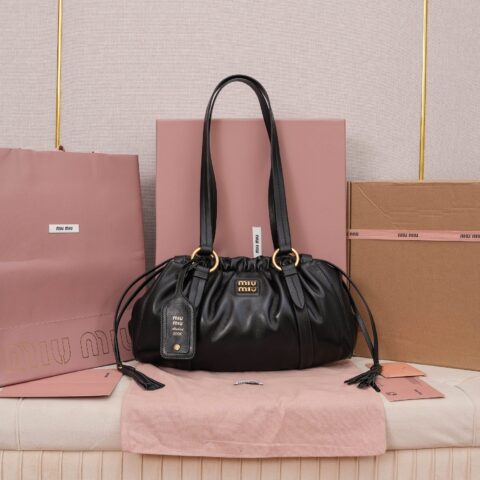 MIU中古腋下饺子包 5BG306黑色