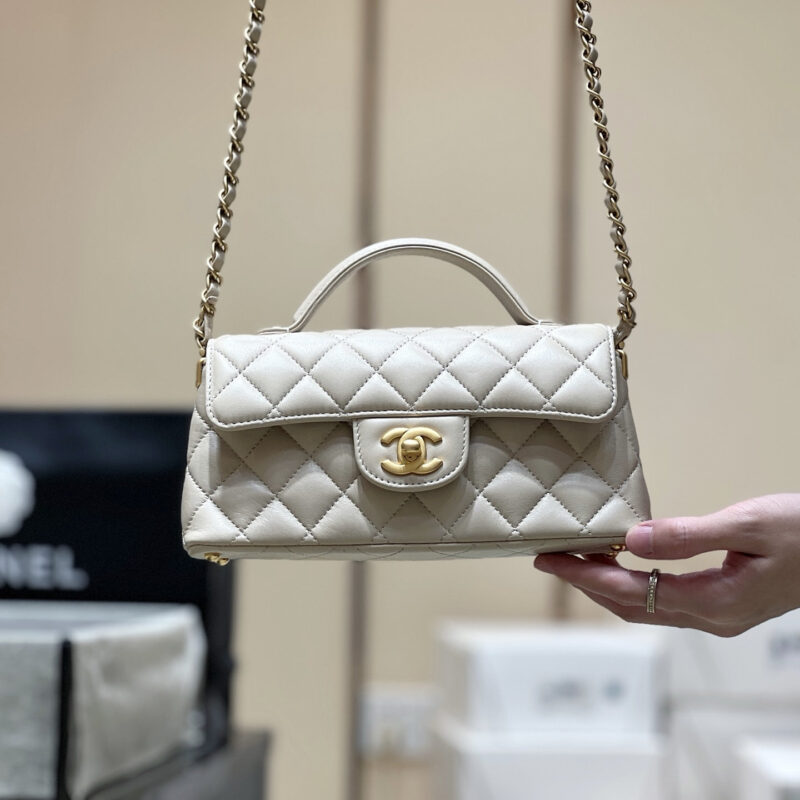 Chanel 25P 横版kelly 手柄包👜AS5354杏色