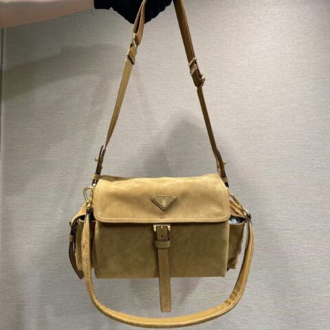 PRADA 新款邮差包 1BD394麂皮