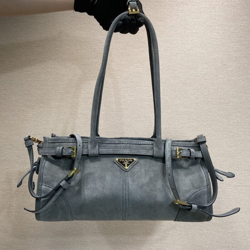PRADA LusSolf磨砂皮 1BA426煤灰色
