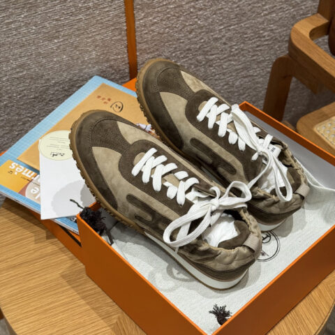 HERMES 617-Jet德训运动鞋👟（男款🚹）棕绿色/Brown-green