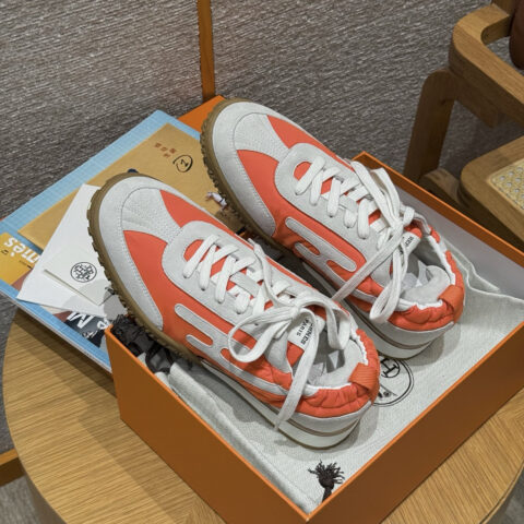 HERMES 617-Jet德训运动鞋👟（男款🚹）橙色/白色/Orange / White