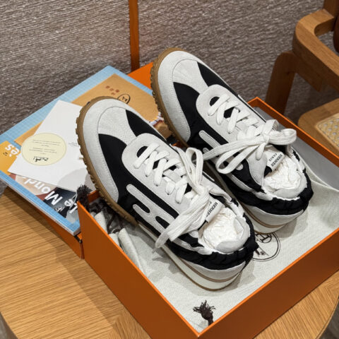 HERMES 617-Jet德训运动鞋👟（男款🚹）黑配白/Black and white