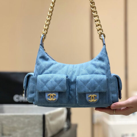 CHANEL 25C Jennie同款hono包 AS5302丹宁牛仔