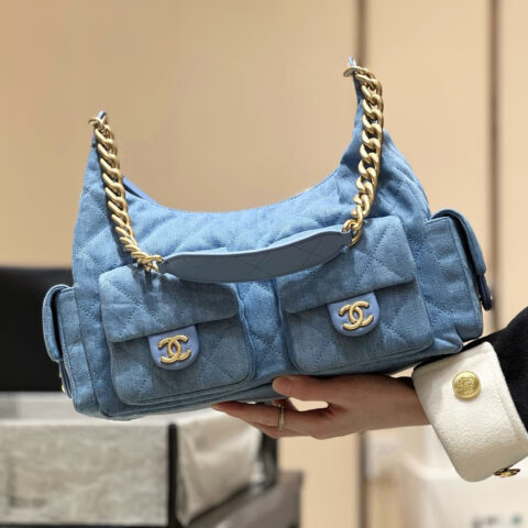 CHANEL 25C Jennie同款hono包 AS5339丹宁牛仔