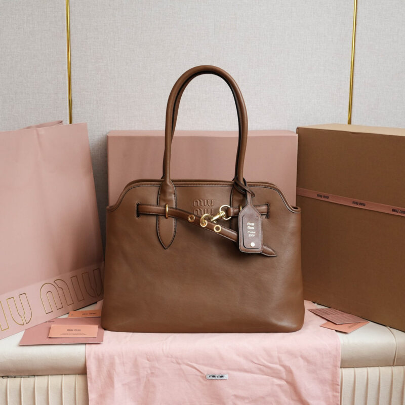 MIUMIU 新品爆款中古托特包 5BG291棕色