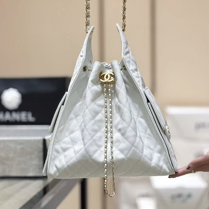 CHANEL 25s 25bag荔枝皮👜AS5311白色
