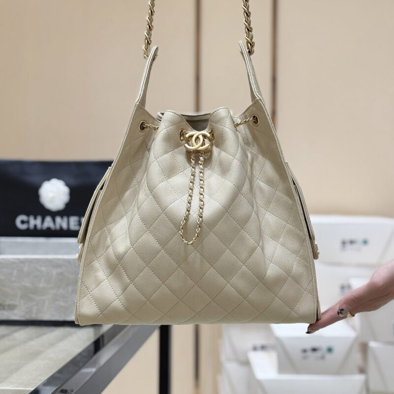 CHANEL 25s 25bag荔枝皮👜AS5311杏色