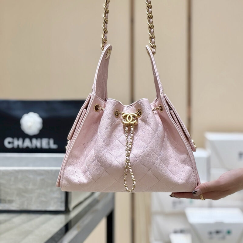 CHANEL 25s 25bag荔枝皮👜AS5293樱花粉
