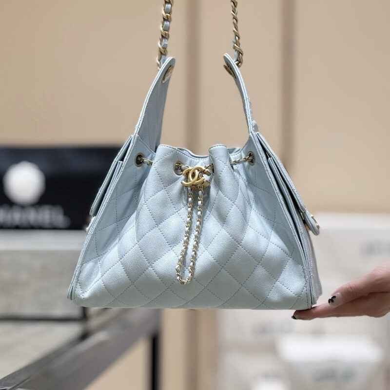 CHANEL 25s 25bag荔枝皮👜AS5293浅蓝
