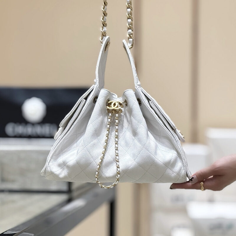 CHANEL 25s 25bag荔枝皮👜AS5293白色