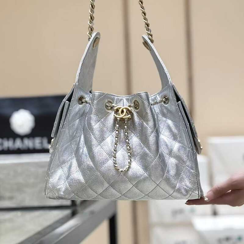 CHANEL 25s 25bag荔枝皮👜AS5293银色
