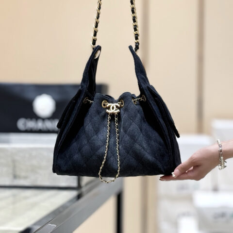 CHANEL 25s 25bag丹宁牛仔👜AS5293黑