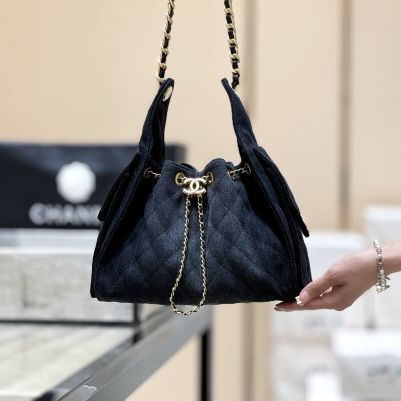 CHANEL 25s 25bag丹宁牛仔👜AS5293黑