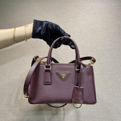 PRADA mini杀手 1BA916新品 波尔多红