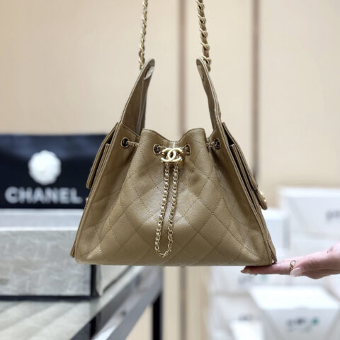 CHANEL 25s 25bag荔枝皮👜AS5293土黄
