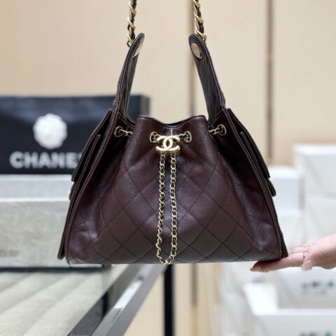CHANEL 25s 25bag荔枝皮👜AS5293深咖色