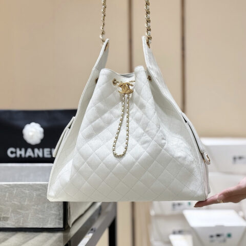 CHANEL 25s 25bag荔枝皮👜AS5553白色
