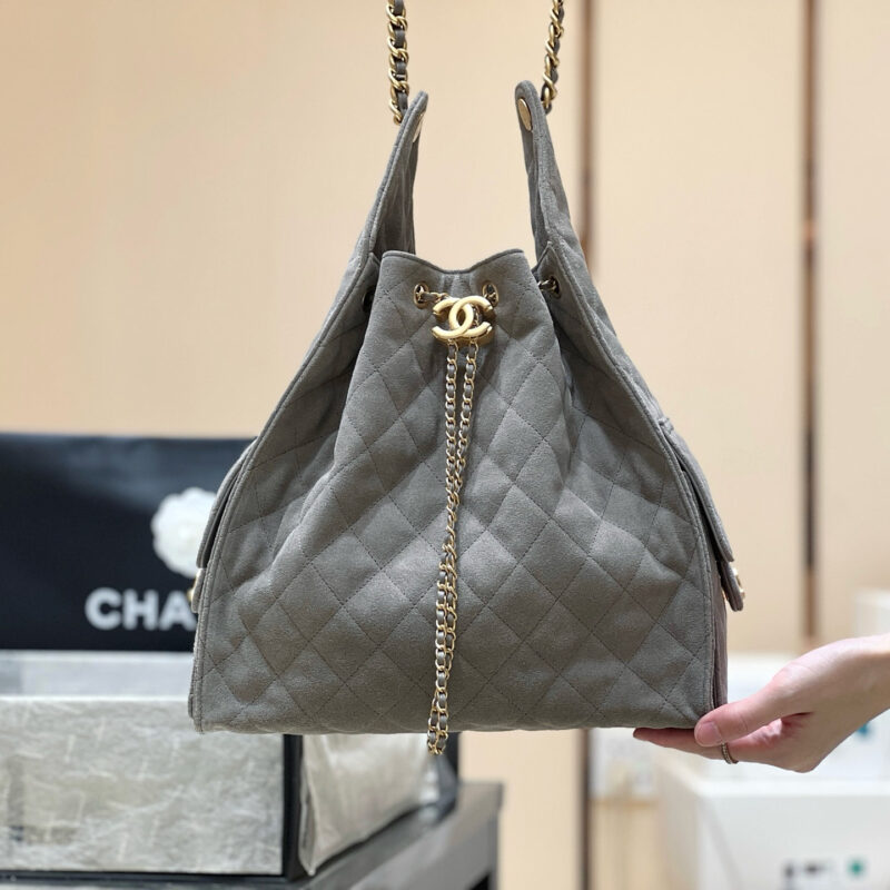CHANEL 25C 人气hobo腋下包 AS5311反绒小牛皮 灰色
