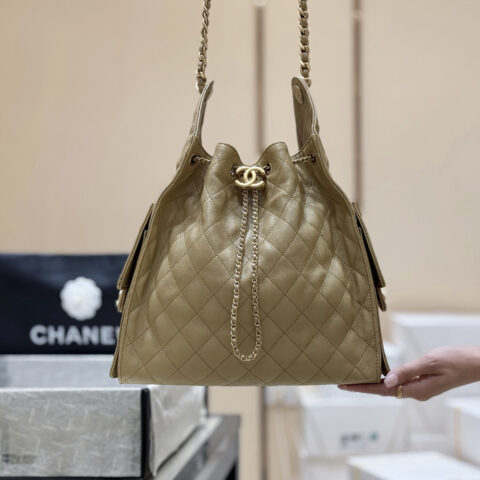 CHANEL 25s 25bag荔枝皮👜AS5311土黄