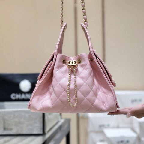 CHANEL 25s 25bag荔枝皮👜AS5293嫩粉色