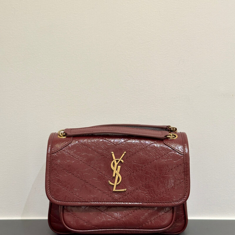 YSL 【𝙉𝙞𝙠𝙞-𝟮𝟮𝙘𝙢】533037金扣酒红色