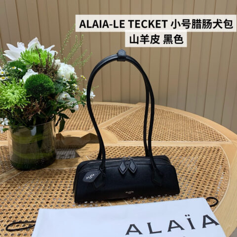 ALAIA LE TECKET 06029腊肠犬包 小号 山羊皮 黑色