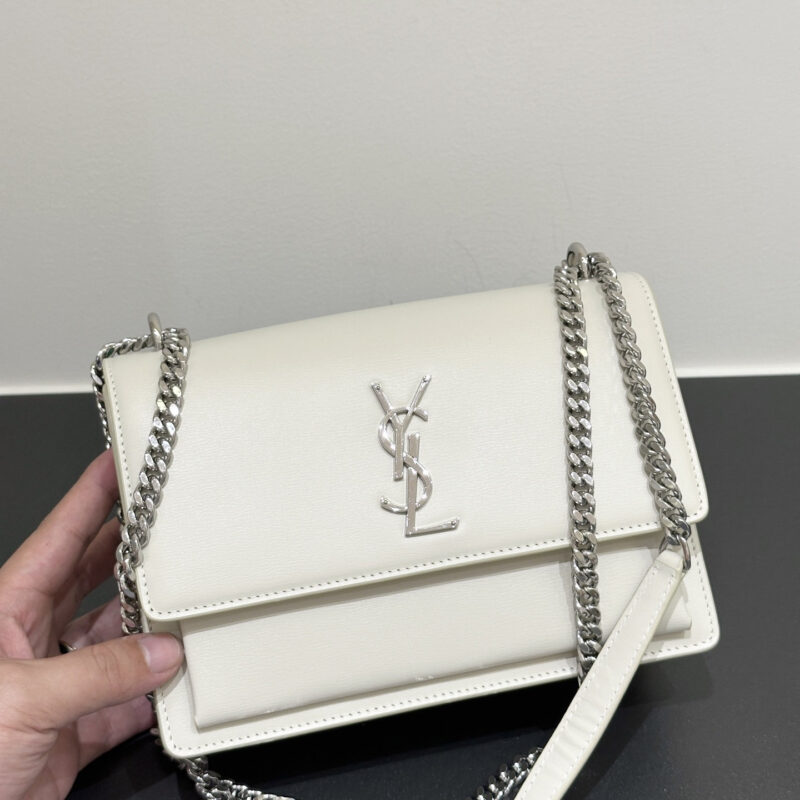 YSL ❤︎ 𝑺𝒖𝒏𝒔𝒆𝒕 𝟮𝟮𝒄𝒎 ☞442906牙签纹白银