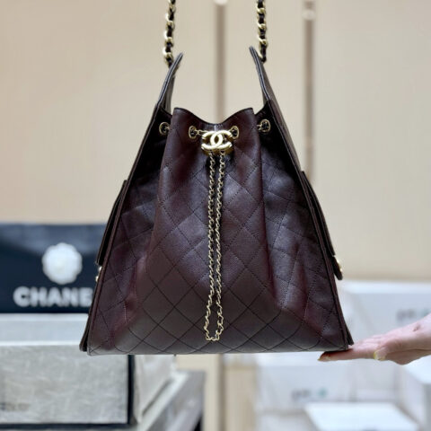 CHANEL 25s 25bag荔枝皮👜AS5311酒红色