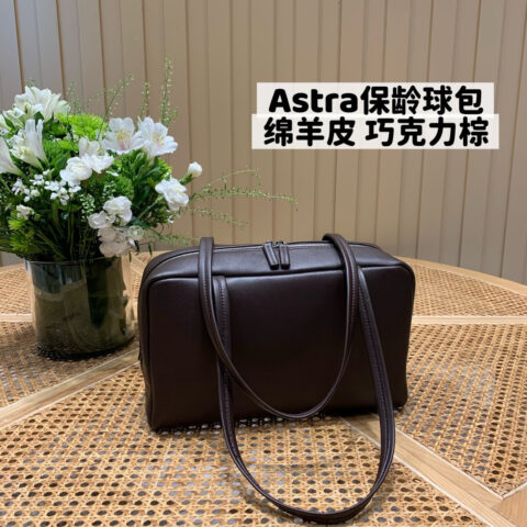 The Row Astra保龄球包 TR1105绵羊皮 巧克力棕