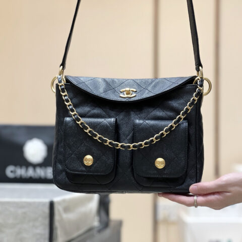 CHANEL 25P 荔枝皮嬉皮邮差包👜AS5384