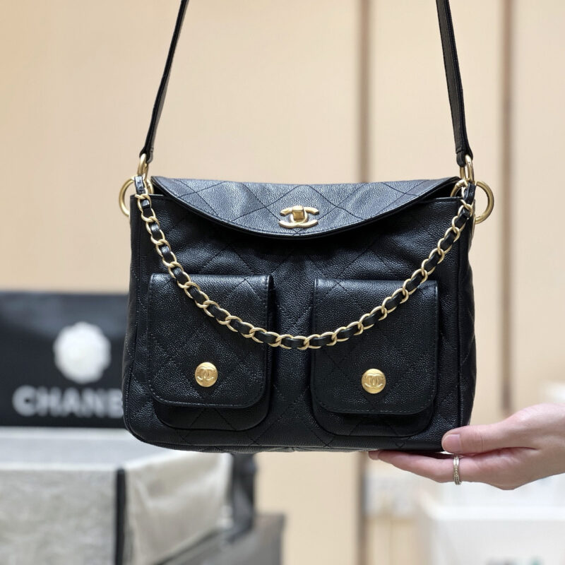 CHANEL 25P 荔枝皮嬉皮邮差包👜AS5384