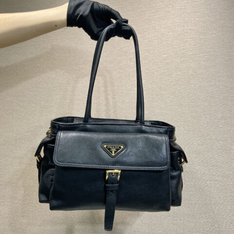 PRADA 新款手提包 1BG596植柔羊皮 黑色