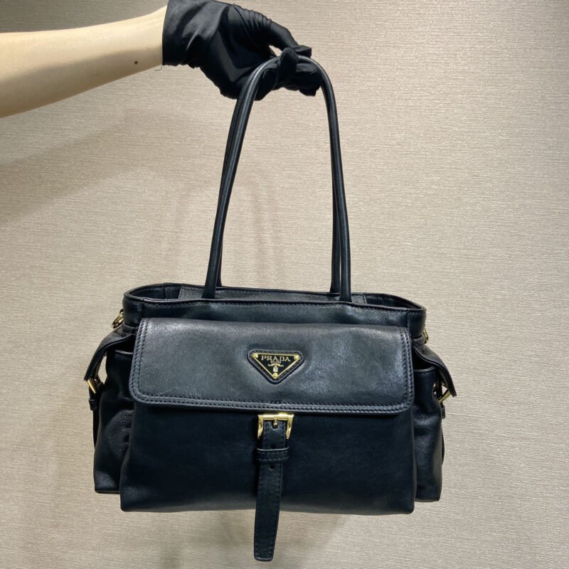 PRADA 新款手提包 1BG596植柔羊皮 黑色