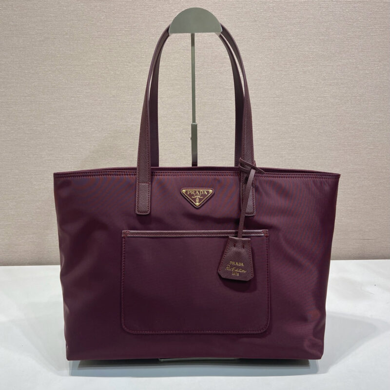 PRADA 新品托特包1BG555小号 酒红