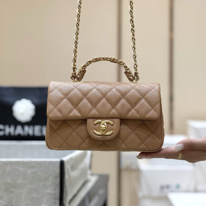 CHANEL 25B 手柄大mini包👜AS5701焦糖色