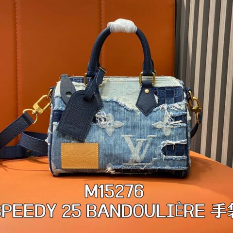 【原单精品】M15276蓝色 全钢五金 丹宁牛仔布speedy枕头包