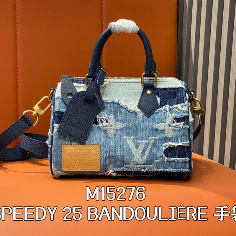 【原单精品】M15276蓝色 全钢五金 丹宁牛仔布speedy枕头包