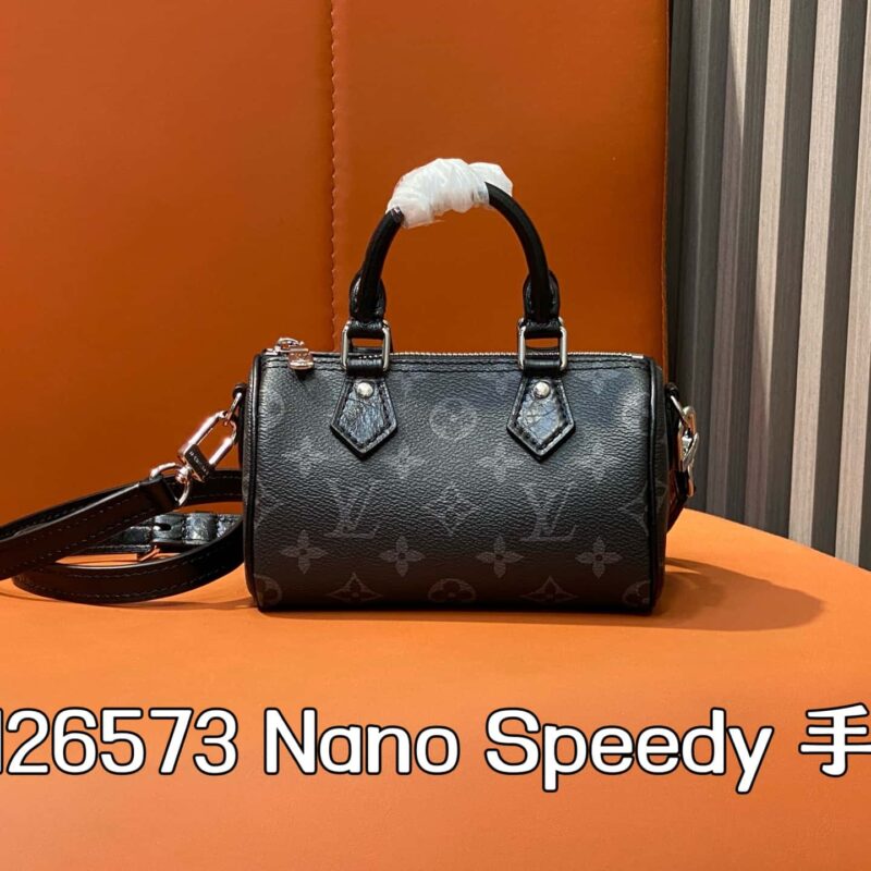 【原单精品】M26573黑花 迷你speedy枕头包