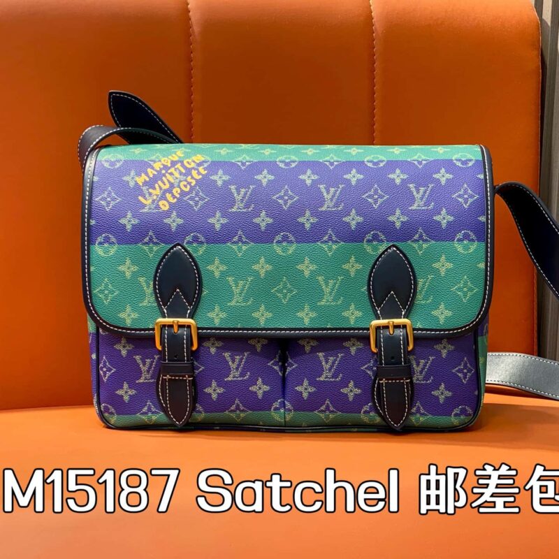 【原单精品】M15187蓝色渐变 男包邮差包 Satchel 邮差包