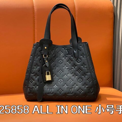 【原单精品】M25858黑色 M25890 全皮压花单肩包 ALL IN ONE 小号手袋