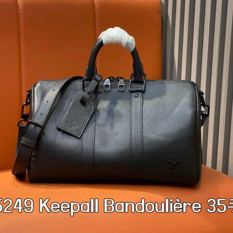 【原单精品】M15249黑色 全皮旅行袋 Keepall Bandoulière 35手袋