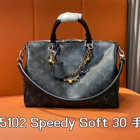 【原单精品】M15102黑花 speedy枕头包 本款 Speedy Soft 30 手袋