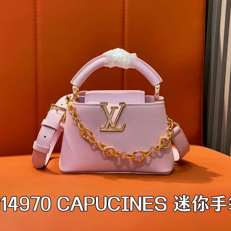 【原单精品】M14970粉紫 M14381 链条全皮cap那英款 CAPUCINES 迷你手袋