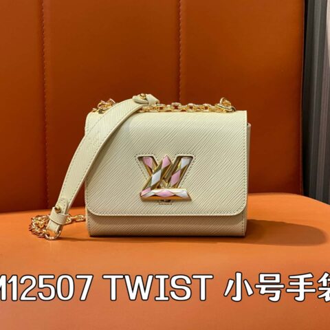 【原单精品】M12507米白 水波纹twist TWIST 小号手袋